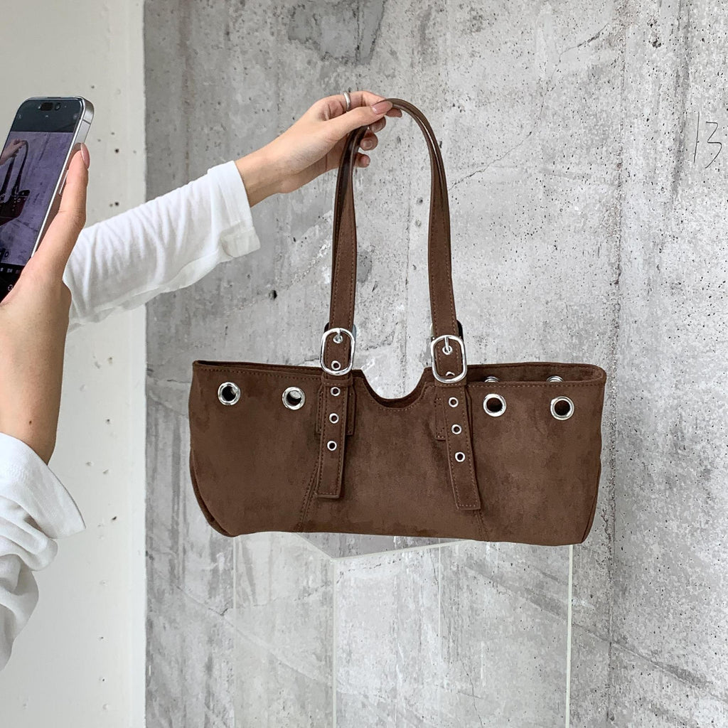 Retro Suede Fluffy Handheld Shoulder Bag For Women