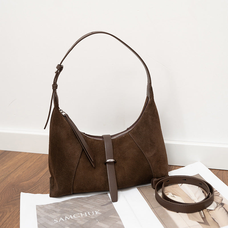 Korean-style Womens Commuter Shoulder Bag With A Textured Cross-body Design