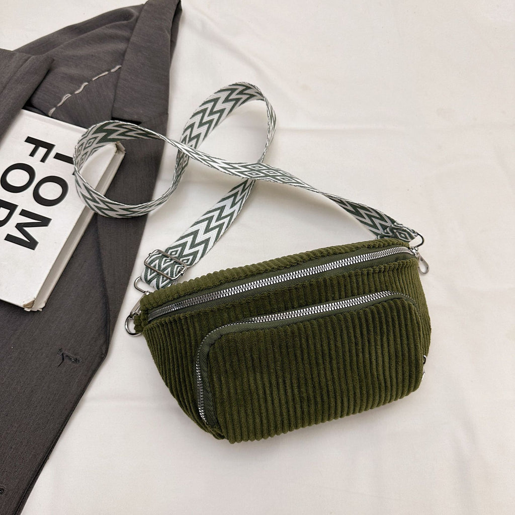 Stylish Corduroy Casual Minimalist Lightweight Crossbody Bag For Women