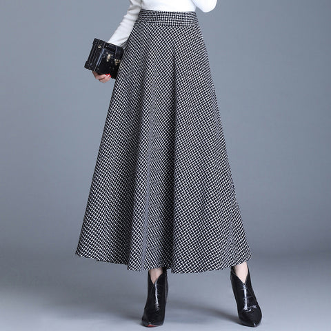 Womens Long Woolen Skirt With A Ful