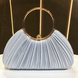 Satin Cheongsam Pleated Evening Clutch