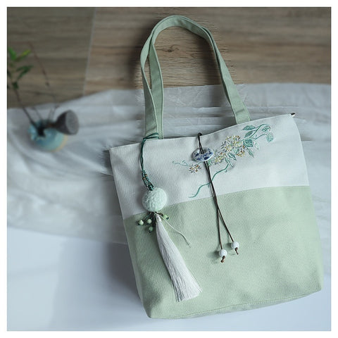 Artistic Retro Canvas Chinese Style Shoulder Handbag