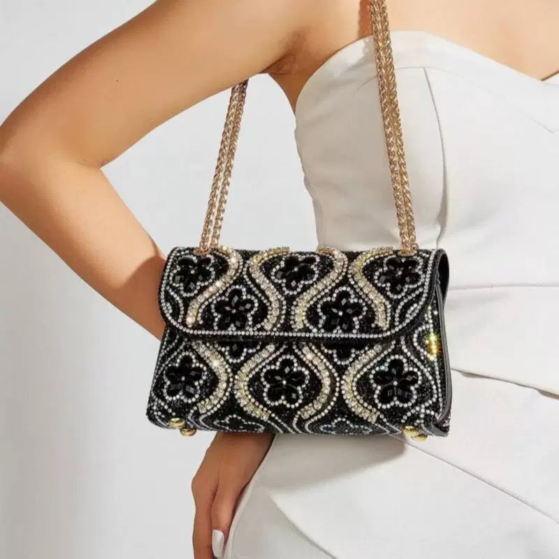 Cross-border Amazon Gemstone Evening Diamond-encrusted Socialite Banquet Bag