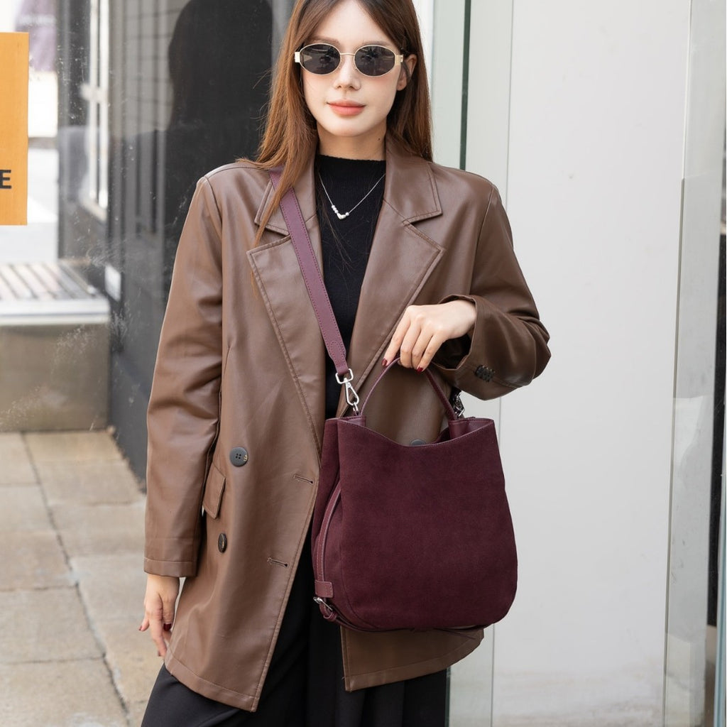 Matte Cowhide Niche Shoulder Crossbody Bag