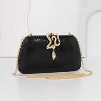 Womens Stylish Snake-Print Evening Tote With A Sophisticated European-American Flair
