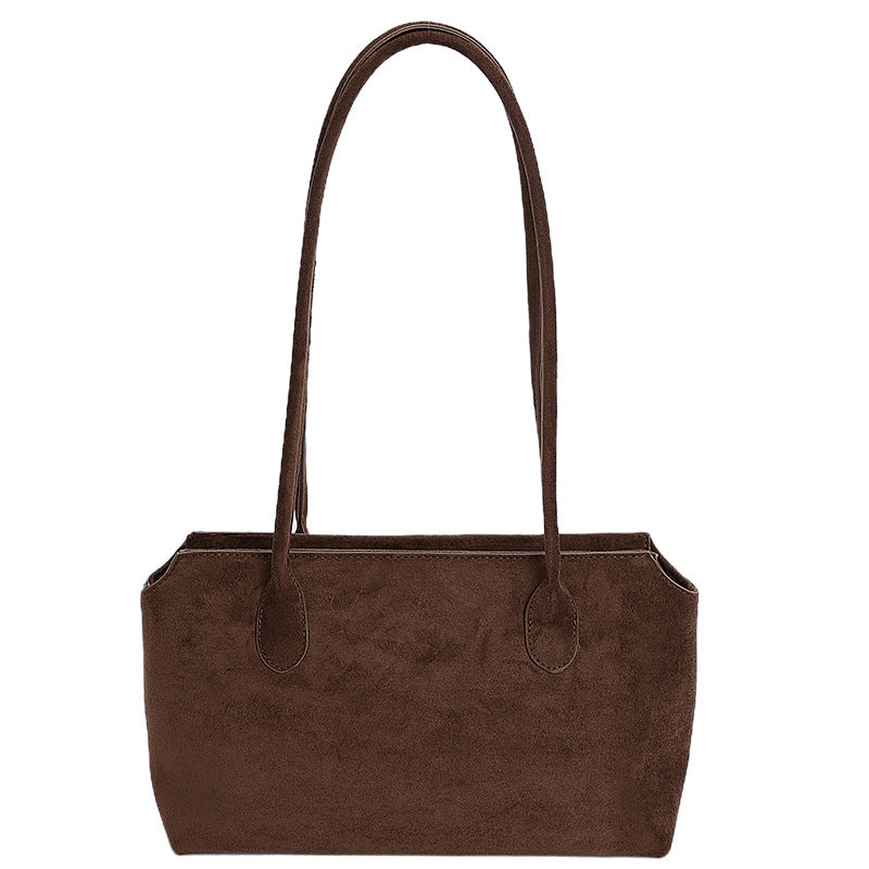 Fashionable Simple Retro Suede Large-Capacity Tote Bag