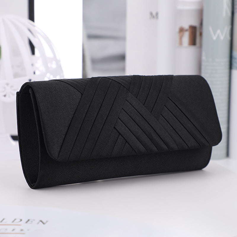 Elegant Striped Evening Bag With Chain Shoulder Strap