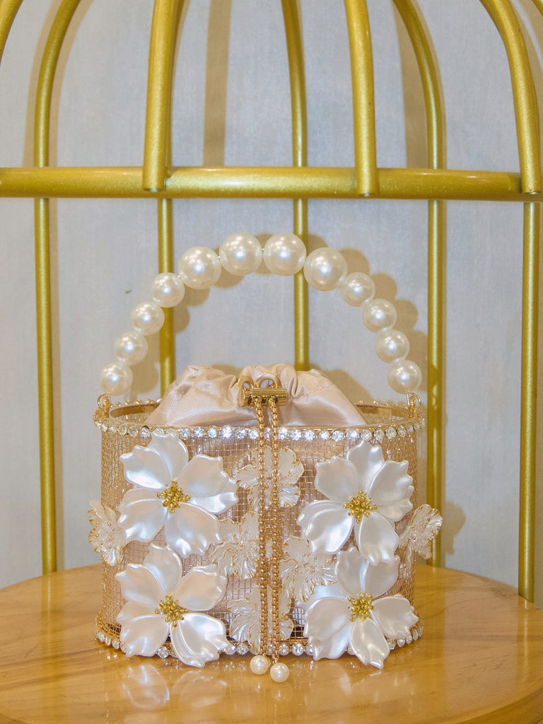 Retro Sunflower Birdcage Handmade Bucket Bag