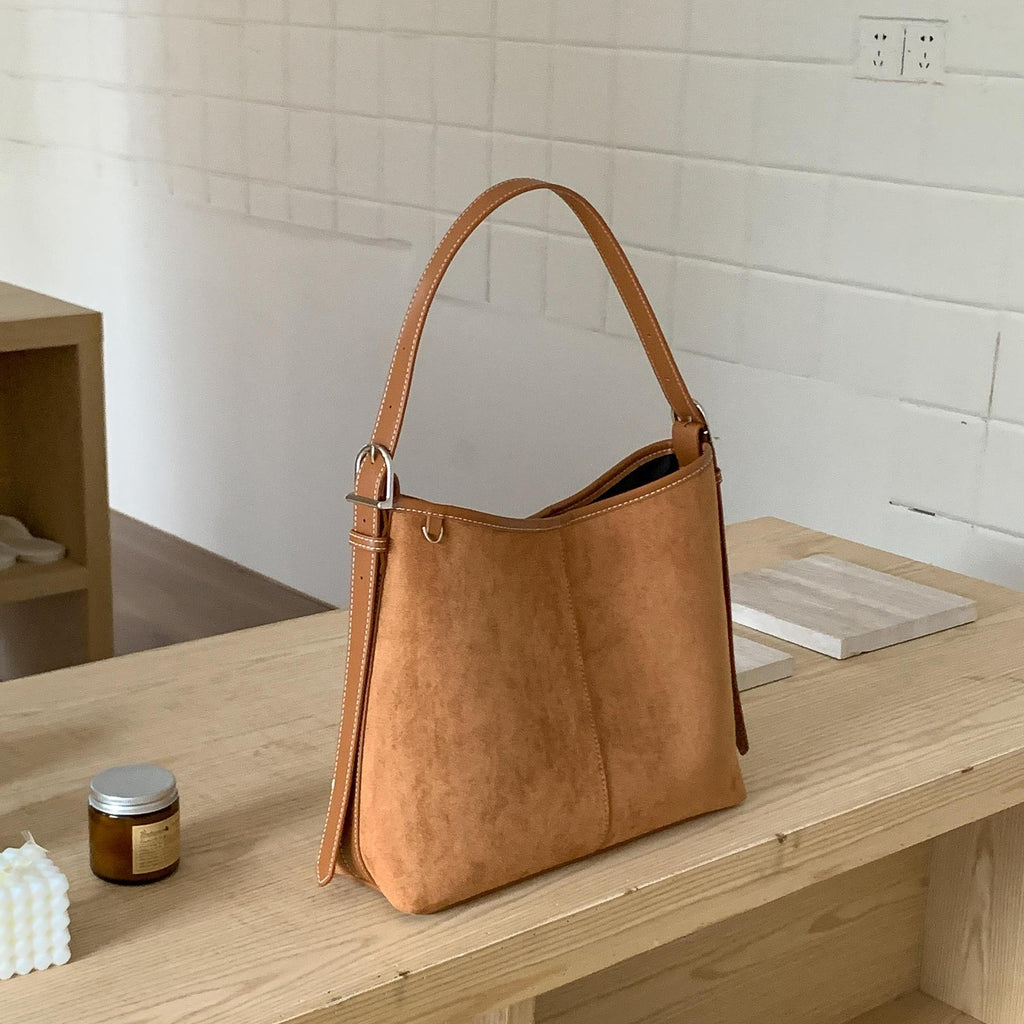 Suede Retro-Style Large-Capacity Womens Shoulder Bag