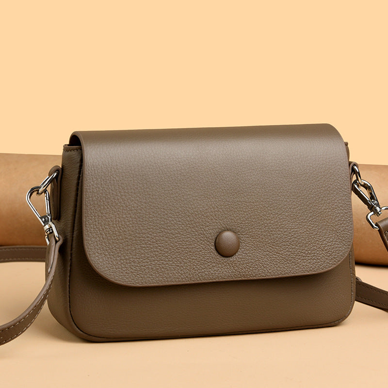 Women's Fashionable Simple One-Shoulder Cowhide Bag