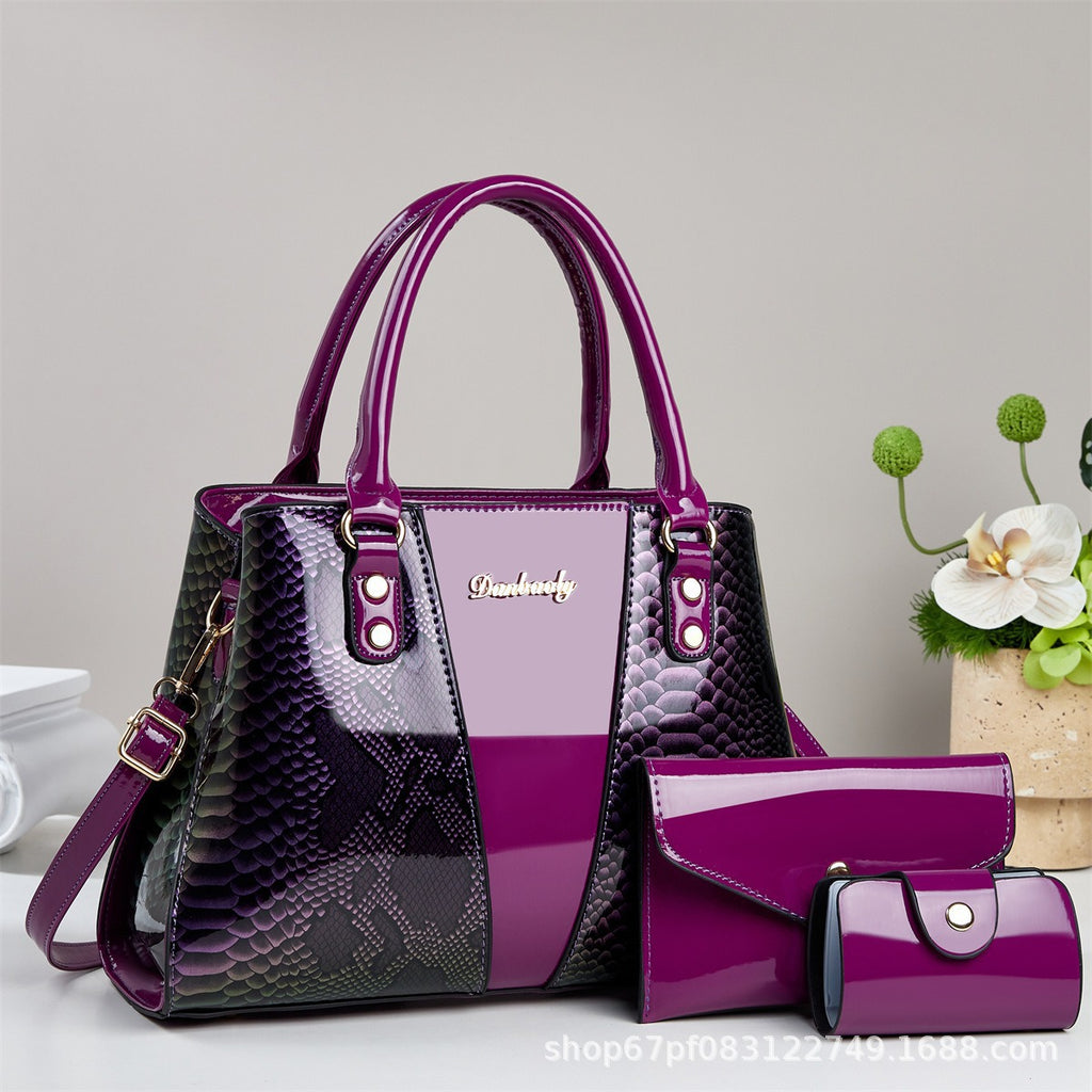 Large-capacity Shouldercrossbody Bag With A Snakeskin Pattern Tote Handbag