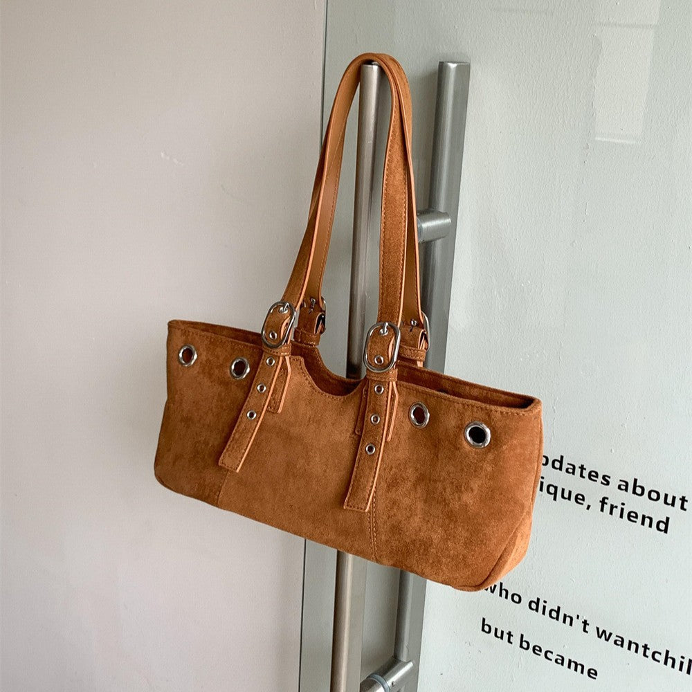 Retro Suede Fluffy Handheld Shoulder Bag For Women