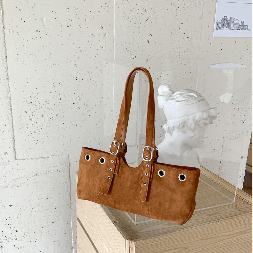 Retro Suede Fluffy Handheld Shoulder Bag For Women