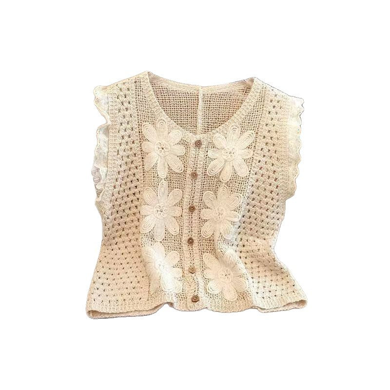 Summer Style Retro Hollow Crochet Vest Womens Top