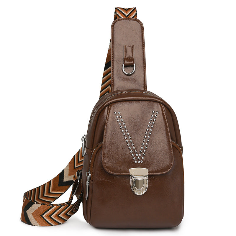 Womens Soft Leather Casual All-Match ShoulderCrossbody Bag