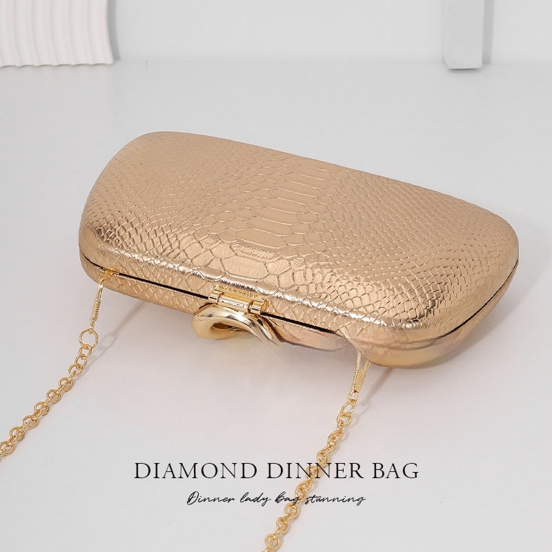 Womens Stylish Snake-Print Evening Tote With A Sophisticated European-American Flair