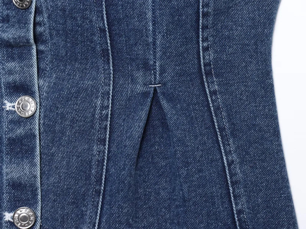 JNLEAOG Faionable Denim Tube Top Women's Clothing Autumn New Sle ort Length Polyester Fiber Zipper Sle Outerwear