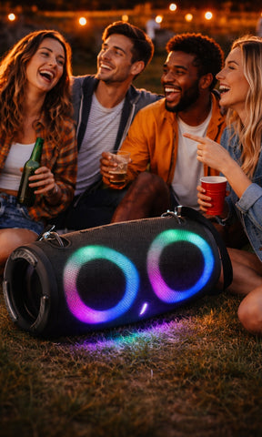 War Drum Three-generation Bluetooth Speaker With RGB Colored Lights Outdoor Portable Waterproof