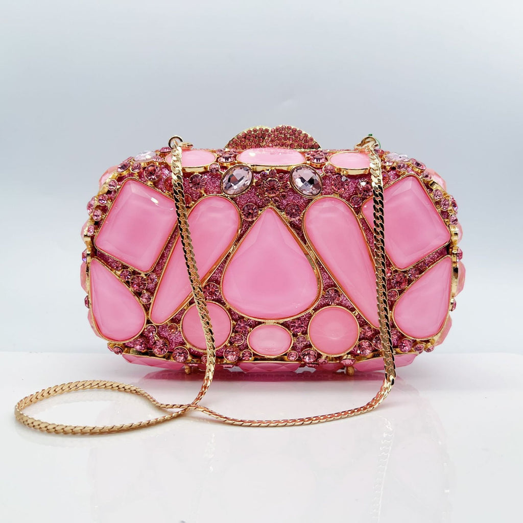 Diamond-Encrusted Evening Bag Glass Diamond Womens Clutch