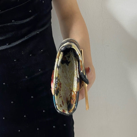 Embroidered And Printed Womens Clutch Bag
