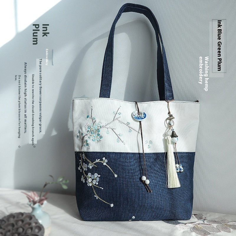 Artistic Retro Canvas Chinese Style Shoulder Handbag