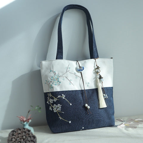 Artistic Retro Canvas Chinese Style Shoulder Handbag
