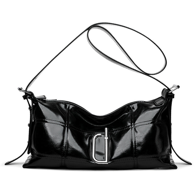 New Pillow Bag Oil Wax Leather Crack Soft Tote Crossbody