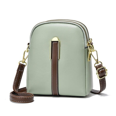 Vertical Soft Leather Shoulder Crossbody Bag Coin Purse