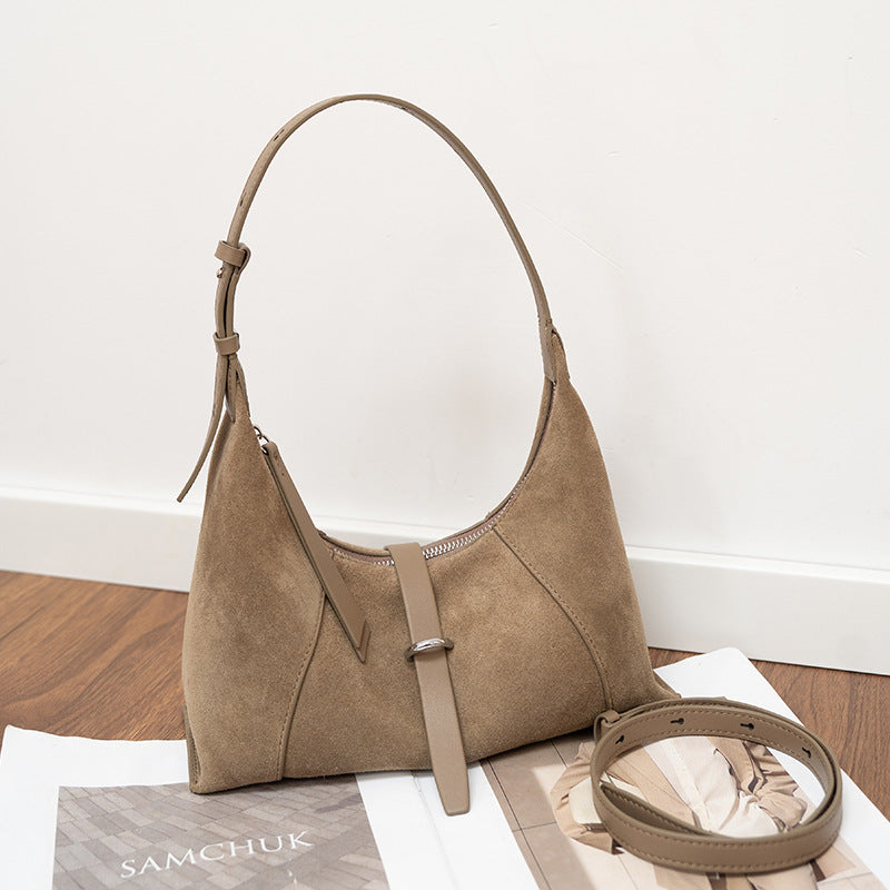 Korean-style Womens Commuter Shoulder Bag With A Textured Cross-body Design