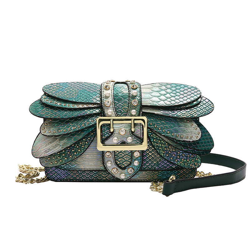 Studded Chain Shoulder Crossbody Bag