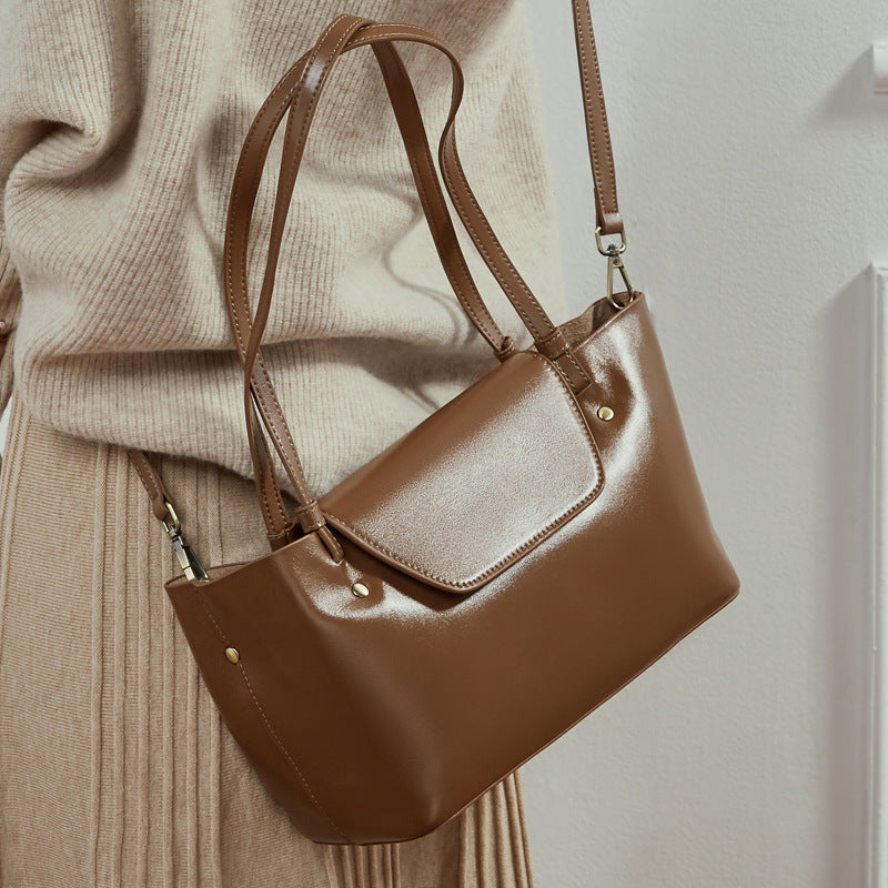 Korean-style Fashionable All-match Womens Leather Shoulder Bag