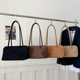 Fashionable Simple Retro Suede Large-Capacity Tote Bag