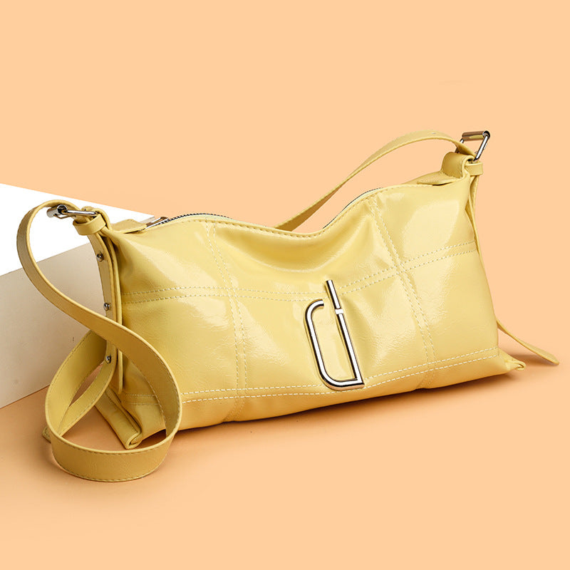 New Pillow Bag Oil Wax Leather Crack Soft Tote Crossbody