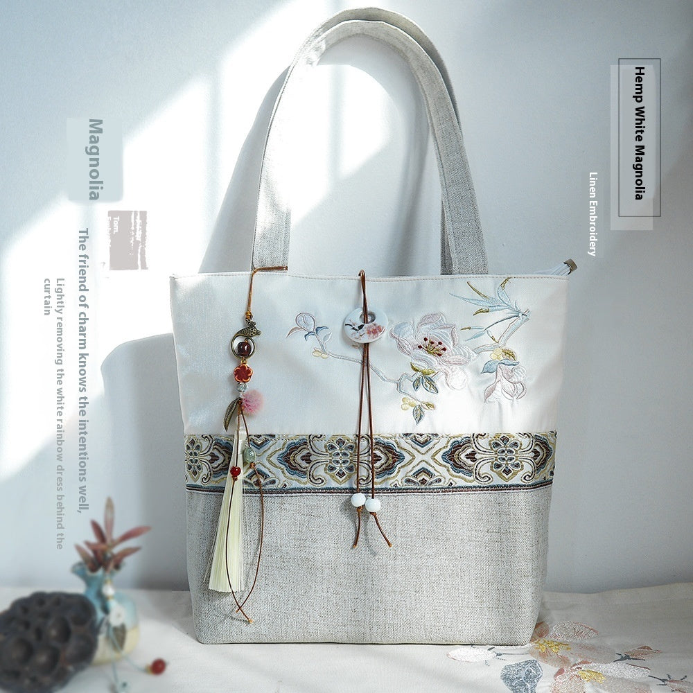 Artistic Retro Canvas Chinese Style Shoulder Handbag