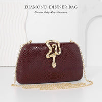 Womens Stylish Snake-Print Evening Tote With A Sophisticated European-American Flair