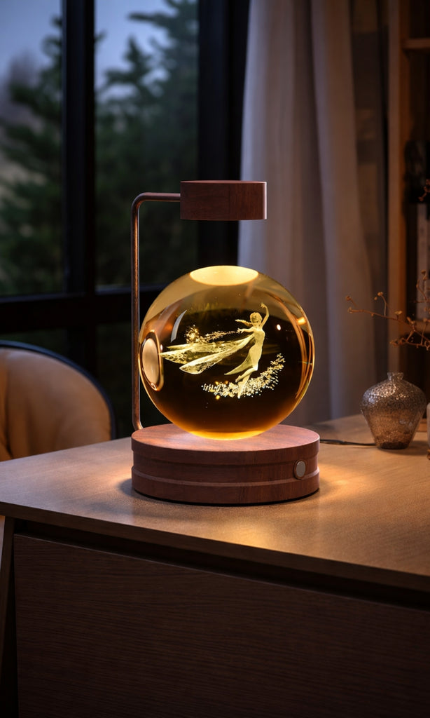 Crystal Ball Cosmic Dinosaur Indoor Night Light USB Power Warm Bedside Light Birthday Gift Night Lamp